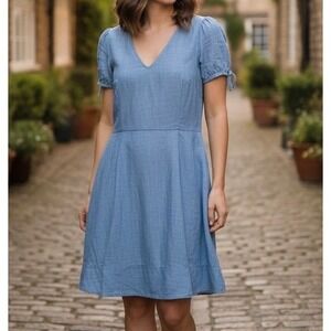 J Crew V Neck Chambray Denim dress woman's 2